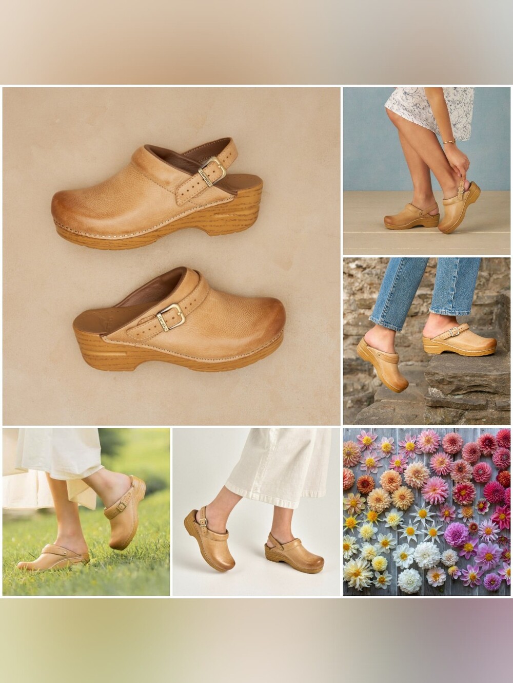 Dansko Pro Honey Ingrid Clog Swivel Strap Slingback Buckle Boho Coastal Prairie♡